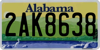 AL license plate 2AK8638