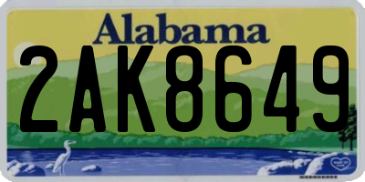 AL license plate 2AK8649