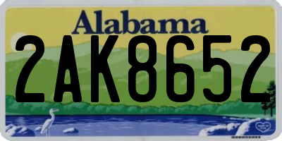 AL license plate 2AK8652