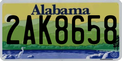 AL license plate 2AK8658