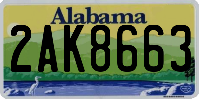 AL license plate 2AK8663