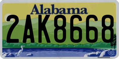 AL license plate 2AK8668