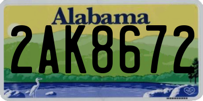 AL license plate 2AK8672