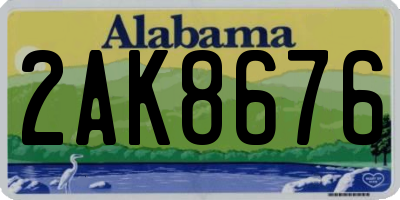 AL license plate 2AK8676