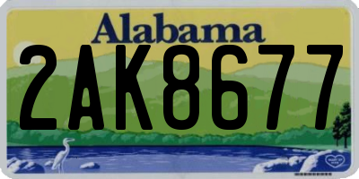 AL license plate 2AK8677