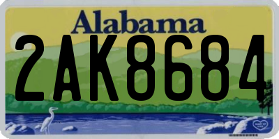 AL license plate 2AK8684