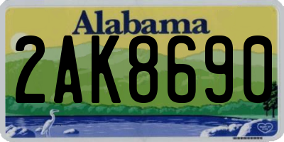 AL license plate 2AK8690