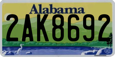 AL license plate 2AK8692