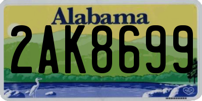 AL license plate 2AK8699
