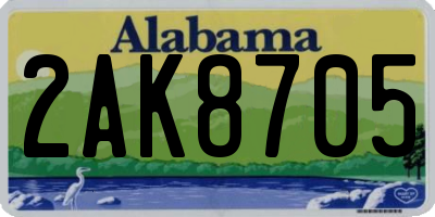 AL license plate 2AK8705