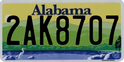 AL license plate 2AK8707