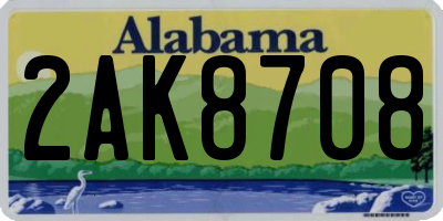 AL license plate 2AK8708