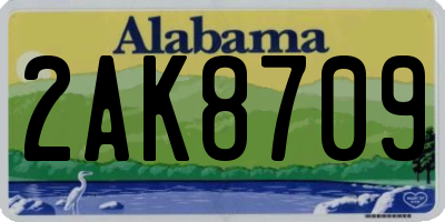 AL license plate 2AK8709