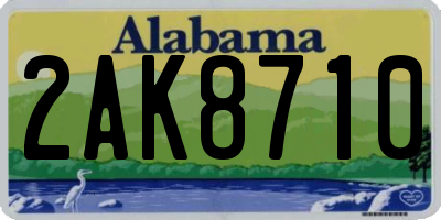 AL license plate 2AK8710
