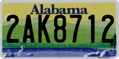 AL license plate 2AK8712
