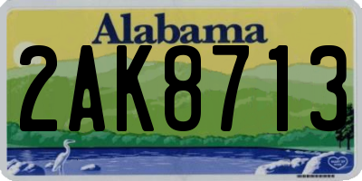 AL license plate 2AK8713