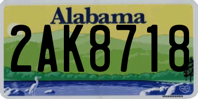 AL license plate 2AK8718