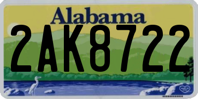 AL license plate 2AK8722
