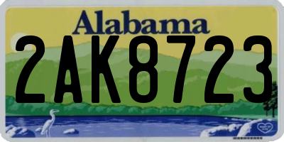 AL license plate 2AK8723