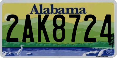 AL license plate 2AK8724