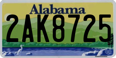 AL license plate 2AK8725