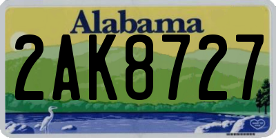 AL license plate 2AK8727