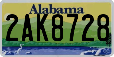 AL license plate 2AK8728