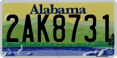 AL license plate 2AK8731