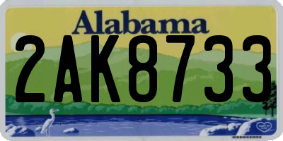 AL license plate 2AK8733