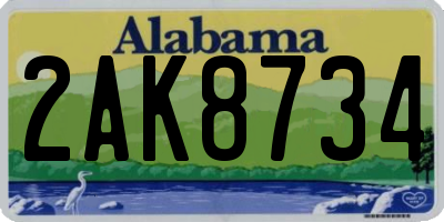 AL license plate 2AK8734