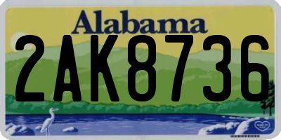 AL license plate 2AK8736
