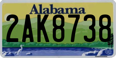 AL license plate 2AK8738