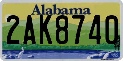 AL license plate 2AK8740