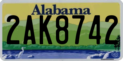 AL license plate 2AK8742