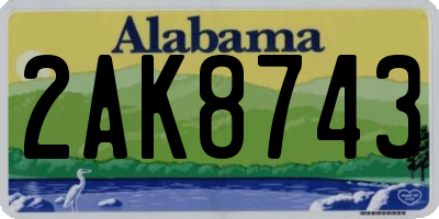 AL license plate 2AK8743