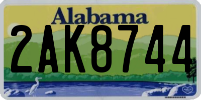 AL license plate 2AK8744