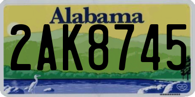 AL license plate 2AK8745