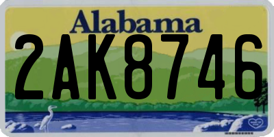 AL license plate 2AK8746