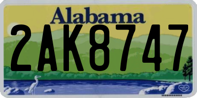 AL license plate 2AK8747