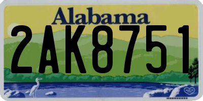 AL license plate 2AK8751