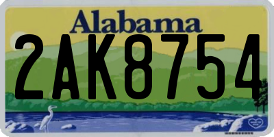 AL license plate 2AK8754