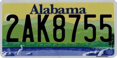 AL license plate 2AK8755