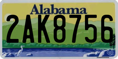 AL license plate 2AK8756