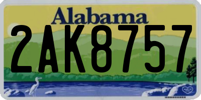 AL license plate 2AK8757