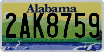 AL license plate 2AK8759