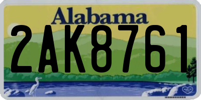 AL license plate 2AK8761