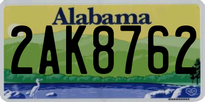 AL license plate 2AK8762