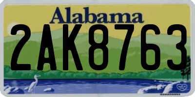AL license plate 2AK8763