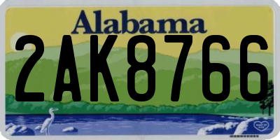 AL license plate 2AK8766