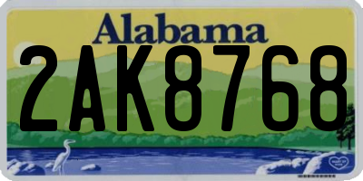 AL license plate 2AK8768
